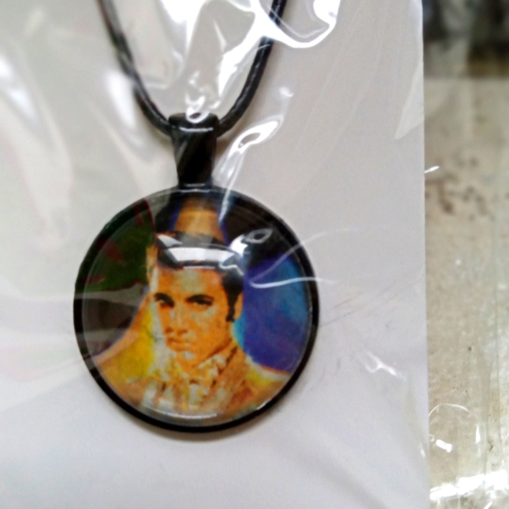 Elvis Presley Inspired Glass Pendant Necklace